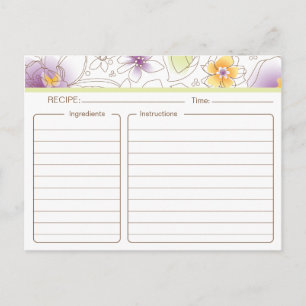 Tarjeta de receta personalizada para ducha de novi