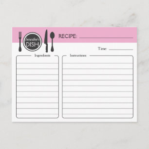 Tarjeta de receta personalizada para ducha de novi