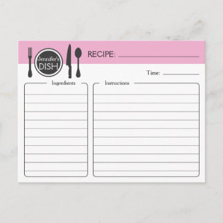 Tarjeta de receta personalizada para ducha de novi
