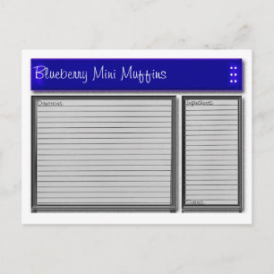 Tarjeta de receta Personalizado de Blue Accents