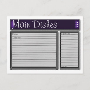 Tarjeta de receta Personalizado Purple Accents