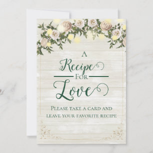Tarjeta de receta plana para desayuno de boda de t