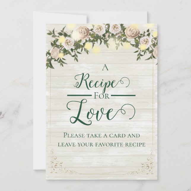 Tarjeta de receta plana para desayuno de boda de t (Anverso)