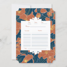 Tarjeta de receta plana para Naranjas de pavo dulc