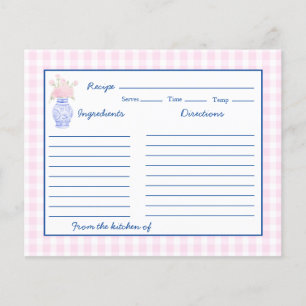 Tarjeta de receta preppy Grandmillennial Ginger Ja