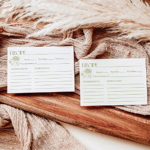 Tarjeta de receta recién salida de la ducha de nov