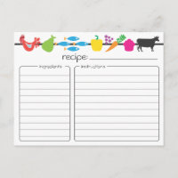 Tarjeta de receta retro