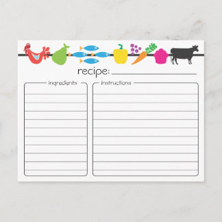 Tarjeta de receta retro