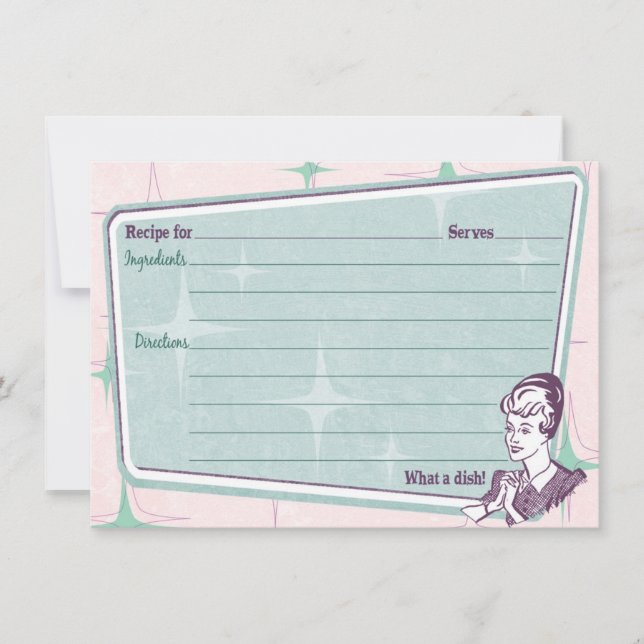 Tarjeta de Receta Retro Beehive Hairdo (Anverso)