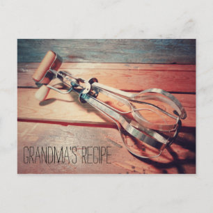 Tarjeta de receta retro de mezclador de madera de 