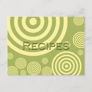 Tarjeta de receta Retro Green and Yellow Circles