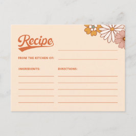Tarjeta de Receta Retro Groovy para la Novia