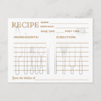 Tarjeta de Receta Retro Herramientas de Cocina Ray
