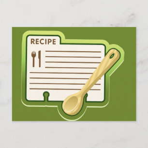 Tarjeta de Receta Retro Herramientas de Cocina Ray
