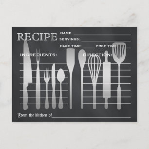Tarjeta de receta retro Herramientas de cocina tac