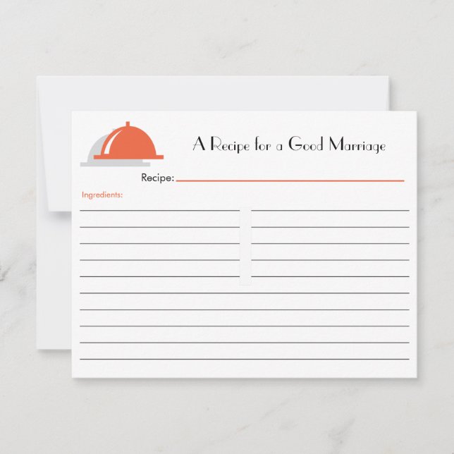 Tarjeta de receta retro - Naranja (Anverso)