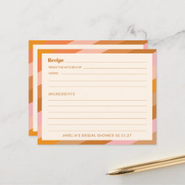 Tarjeta de receta Retro Naranja Rosado Personaliza