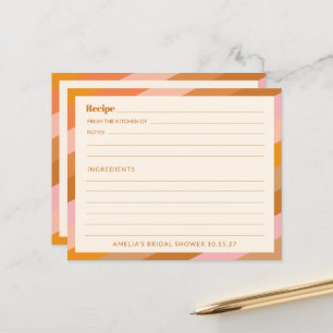 Tarjeta de receta Retro Naranja Rosado Personaliza