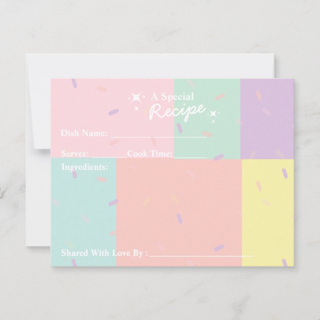 Tarjeta de receta Retro Pastel (Anverso)