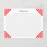 Tarjeta de receta roja regulada con equivalentes