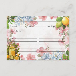 Tarjeta de receta rosa de Lemonade