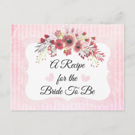 Tarjeta de receta rosa Rubor de coral de color ros