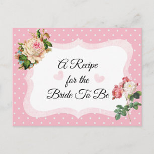 Tarjeta de receta rosa Rubor rosa rosa rosa