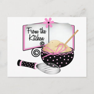 Tarjeta de receta rosa y negro