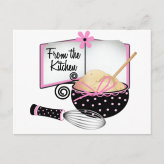 Tarjeta de receta rosa y negro