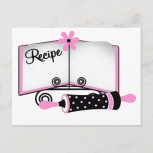Tarjeta de receta rosa y negro