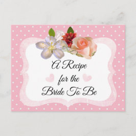 Tarjeta de receta rosada Rubor de oro rosa y Rosa