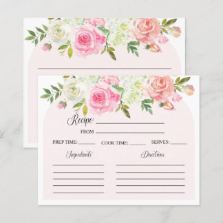 Tarjeta de receta Rubor and Cream Bridal Shower