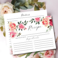 Tarjeta de receta Rubor Blossoms Bridal Shower