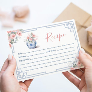 Tarjeta de receta Rubor Pink Ginger Jar Chinoiseri
