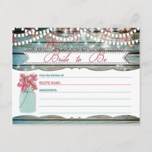 Tarjeta de receta rusa Mason Jar Shabby Chic