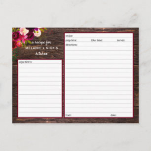 Tarjeta de Receta Rústica Boho