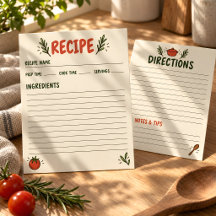 Tarjeta de Receta Rústica Ingredientes y Direccion