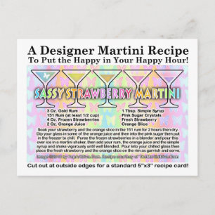 Tarjeta de receta Sassy Strawberry Spring Martini