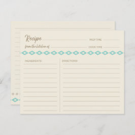 Tarjeta de receta sencilla del patrón de diamantes