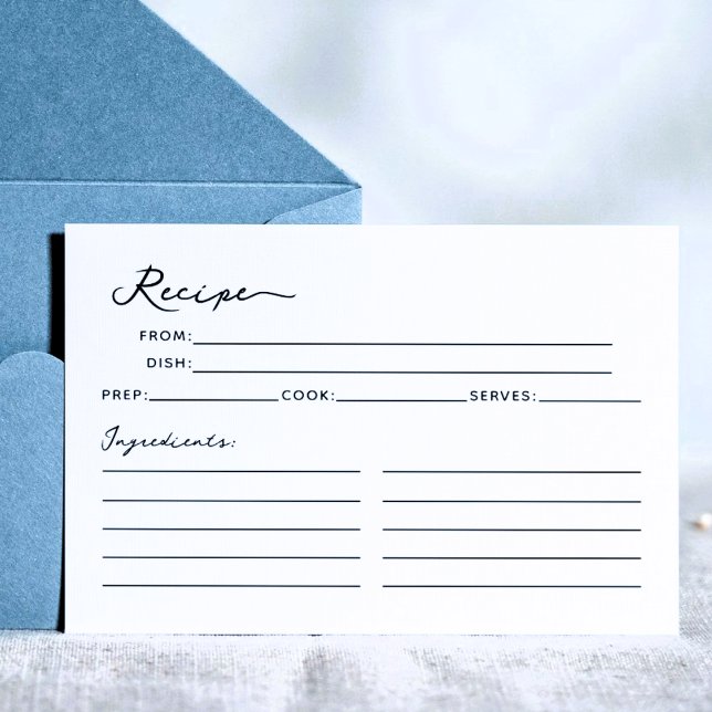 Tarjeta de receta sencilla y elegante para ducha d (Subido por el creador)