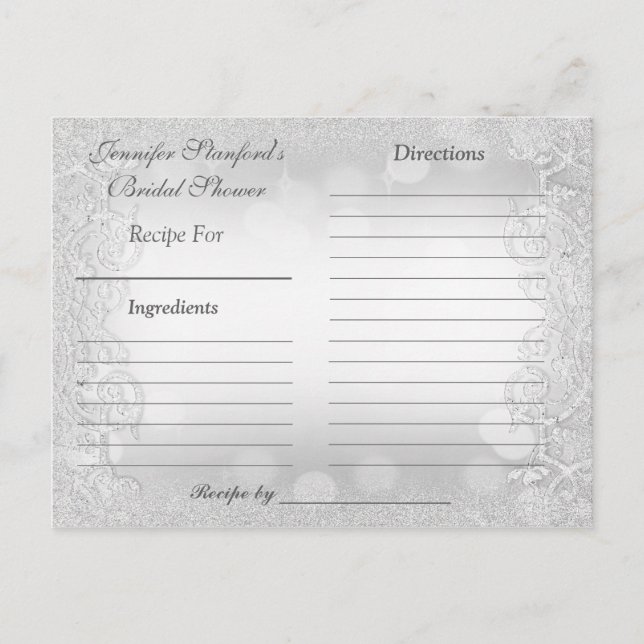 Tarjeta de receta | Silver Elegance (Anverso)
