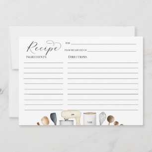 Tarjeta de receta simple para ducha de novia