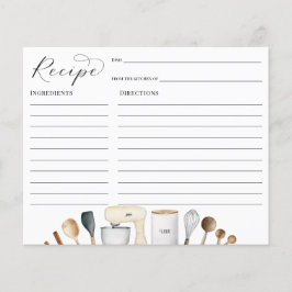 Tarjeta de receta simple para ducha de novia