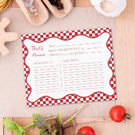 Tarjeta de receta "That's Amore" Red Italy Bridal 