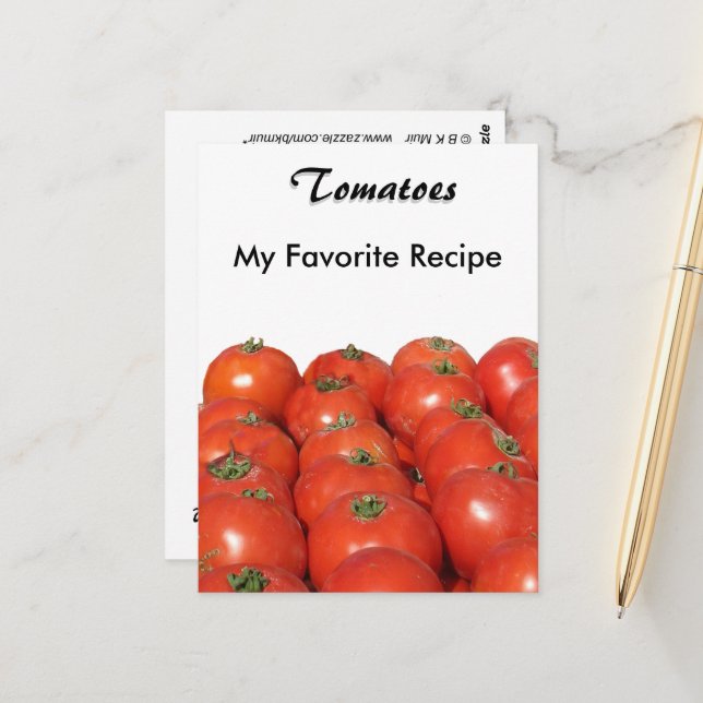 Tarjeta de receta - Tomates (Anverso/Reverso In Situ)