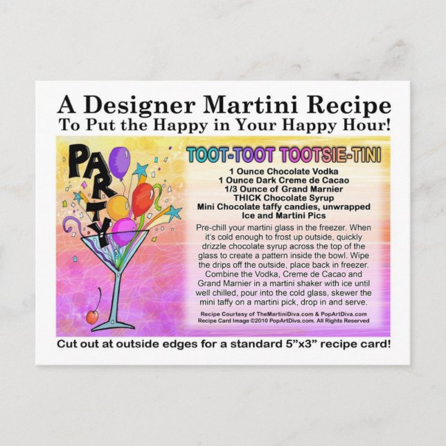 Tarjeta de receta Toot-Tootsie-Tini Martini (Anverso)