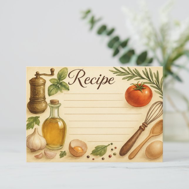 Tarjeta de receta toscana para sacudirse (Anverso de pie)