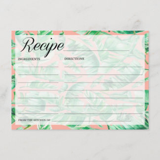 Tarjeta de receta tropical