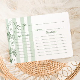 Tarjeta de receta verde de novia recién salida del