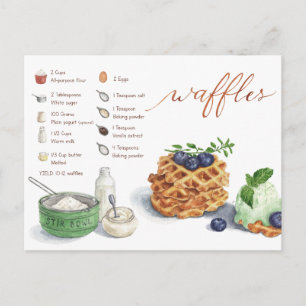 Tarjeta de receta Waffles